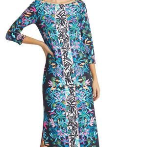 NWT Lilly Pulitzer Seralina Upf 50 Plus Maxi Dress - Onyx Paradise Glow / XL NEW